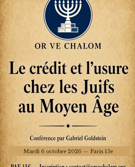 Le crédit et l'usure chez les Juifs au Moyen-Age