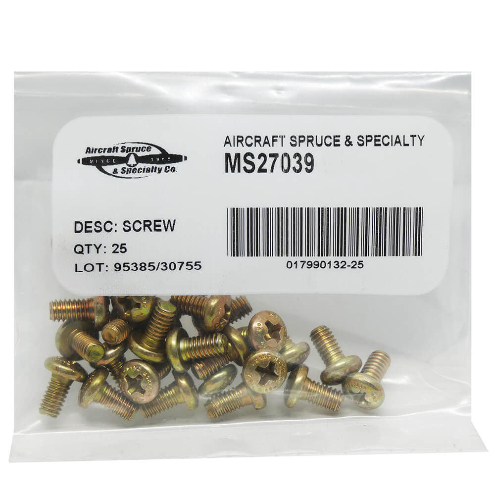 MACHINE SCREW MS27039-1-10 (PACK OF 25)