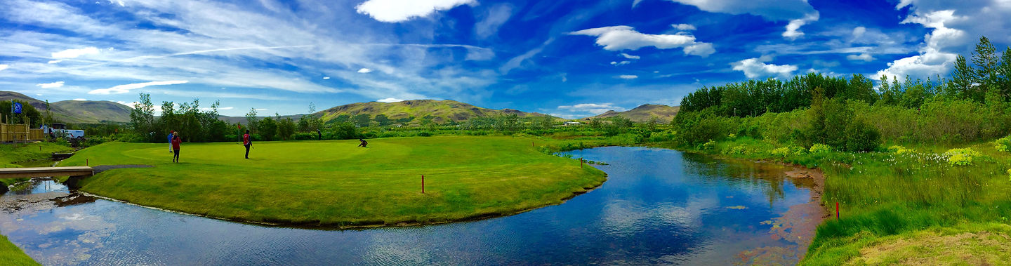 Mosfellsbaer Golf - Golfklúbbur Mosfellsbæjar - Bakkakot - panorama 1 - 9th green