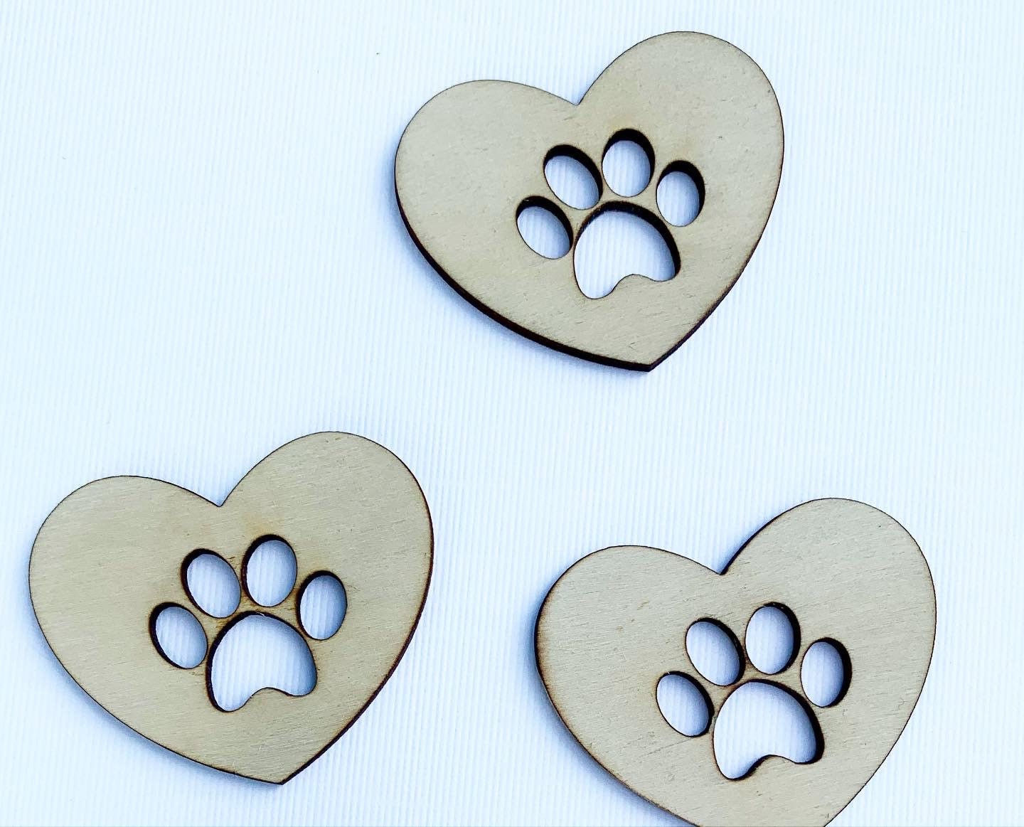 Large Cutout Paw Print Heart