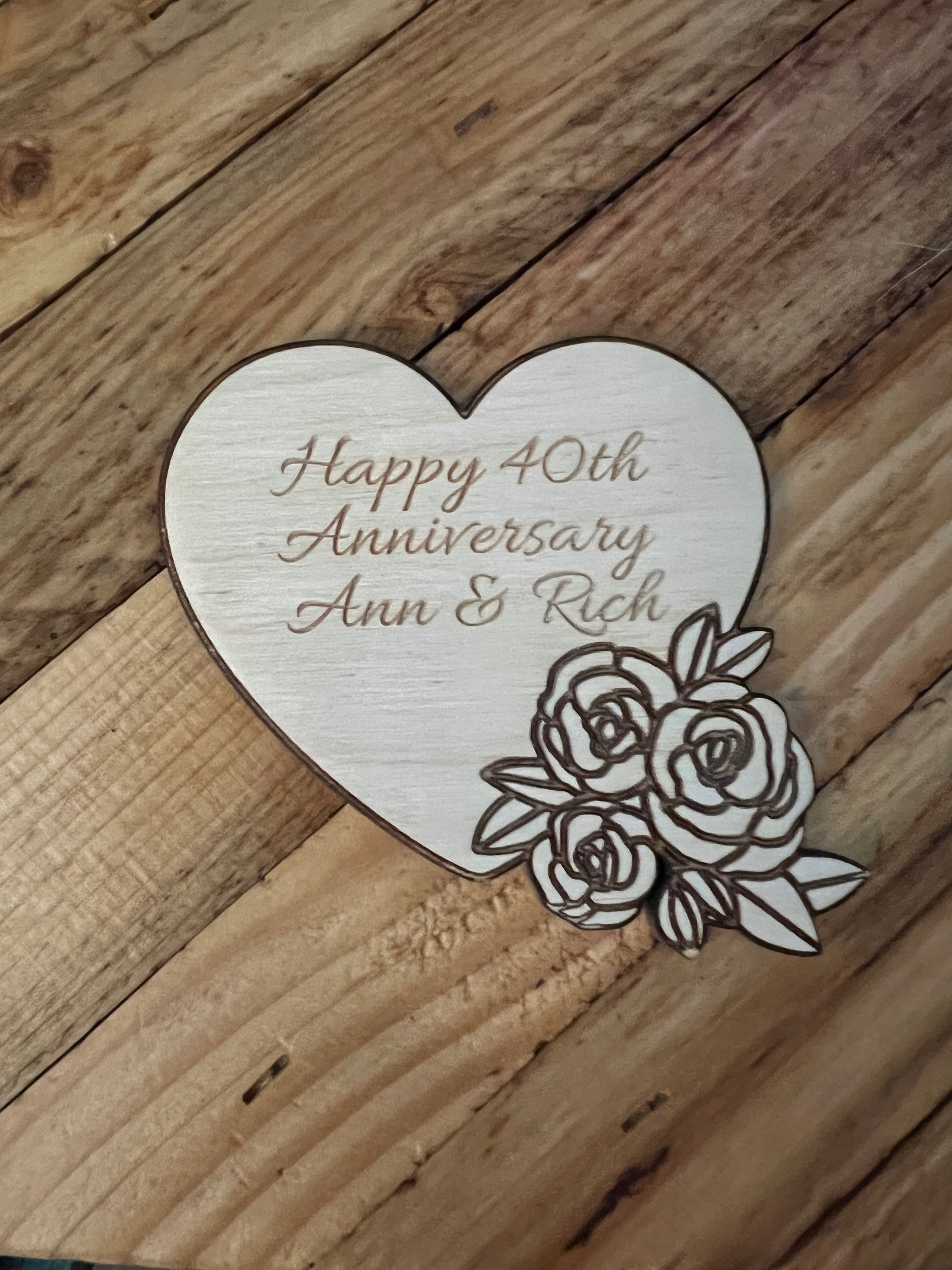 Personalized Anniversary Heart Magnet