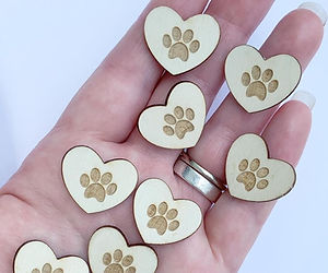 Wooden paw-print craft supplies