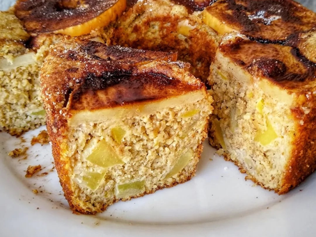 Bolo Fit de Banana, Aveia e Maçã- Sem açúcar