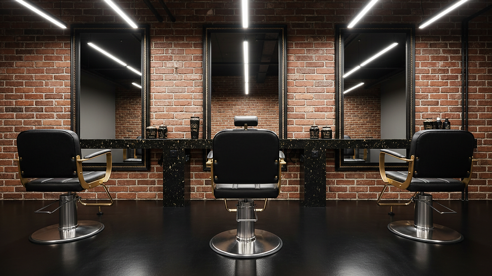 Eye-level view of a modern salon chair with adjustable height