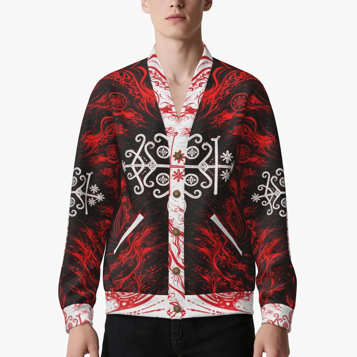 Papa Legba Cardigan Red