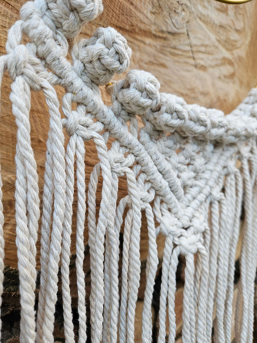 Miniaturbild: Makramee - Wandbehang mit Trockenblumen