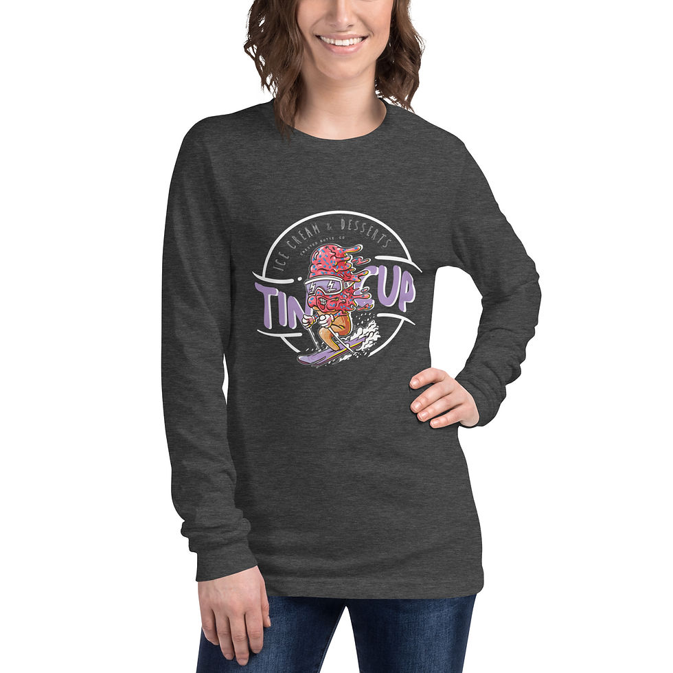 Thumbnail: Unisex Long Sleeve Tee with Cone on Skis