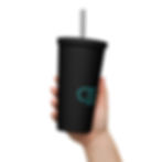 Thumbnail: Insulated tumbler with a straw - Tin Cup in Teal