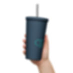 Thumbnail: Insulated tumbler with a straw - Tin Cup in Teal