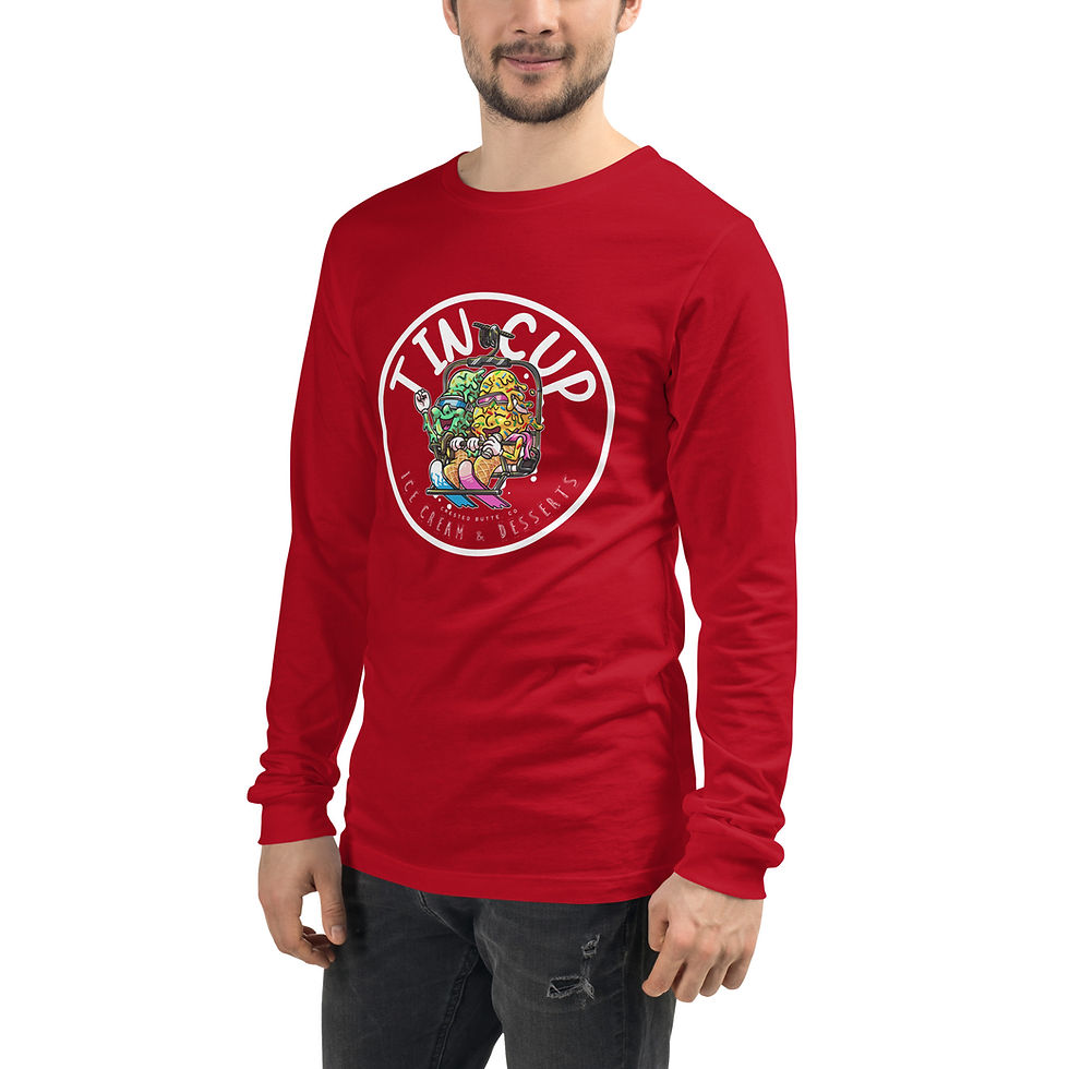 Thumbnail: Unisex Long Sleeve Tee with Cone Friends on a Lift