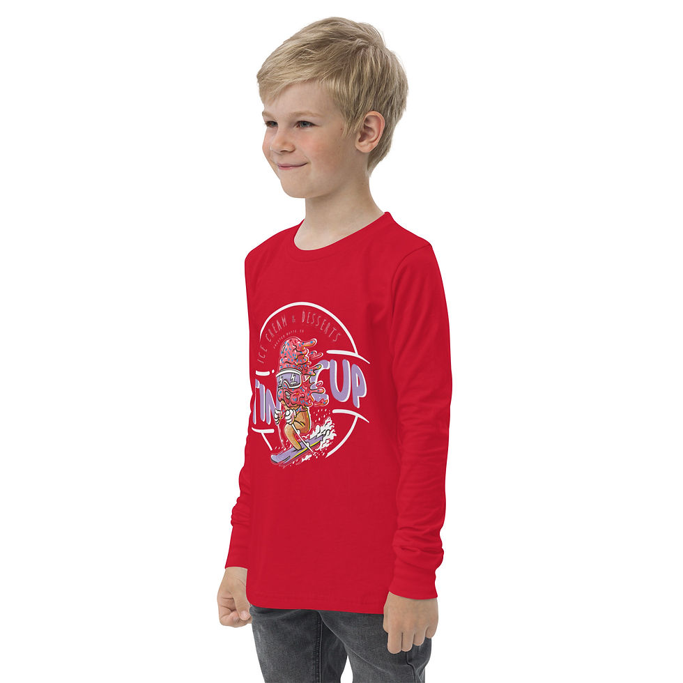 Thumbnail: Youth long sleeve tee with Cone on Skis