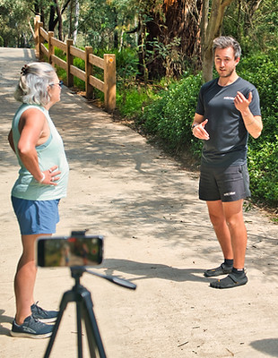 Mitch coaching female runners