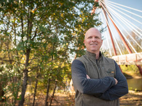 Jeff Finke in Columbus, Indiana by bridge