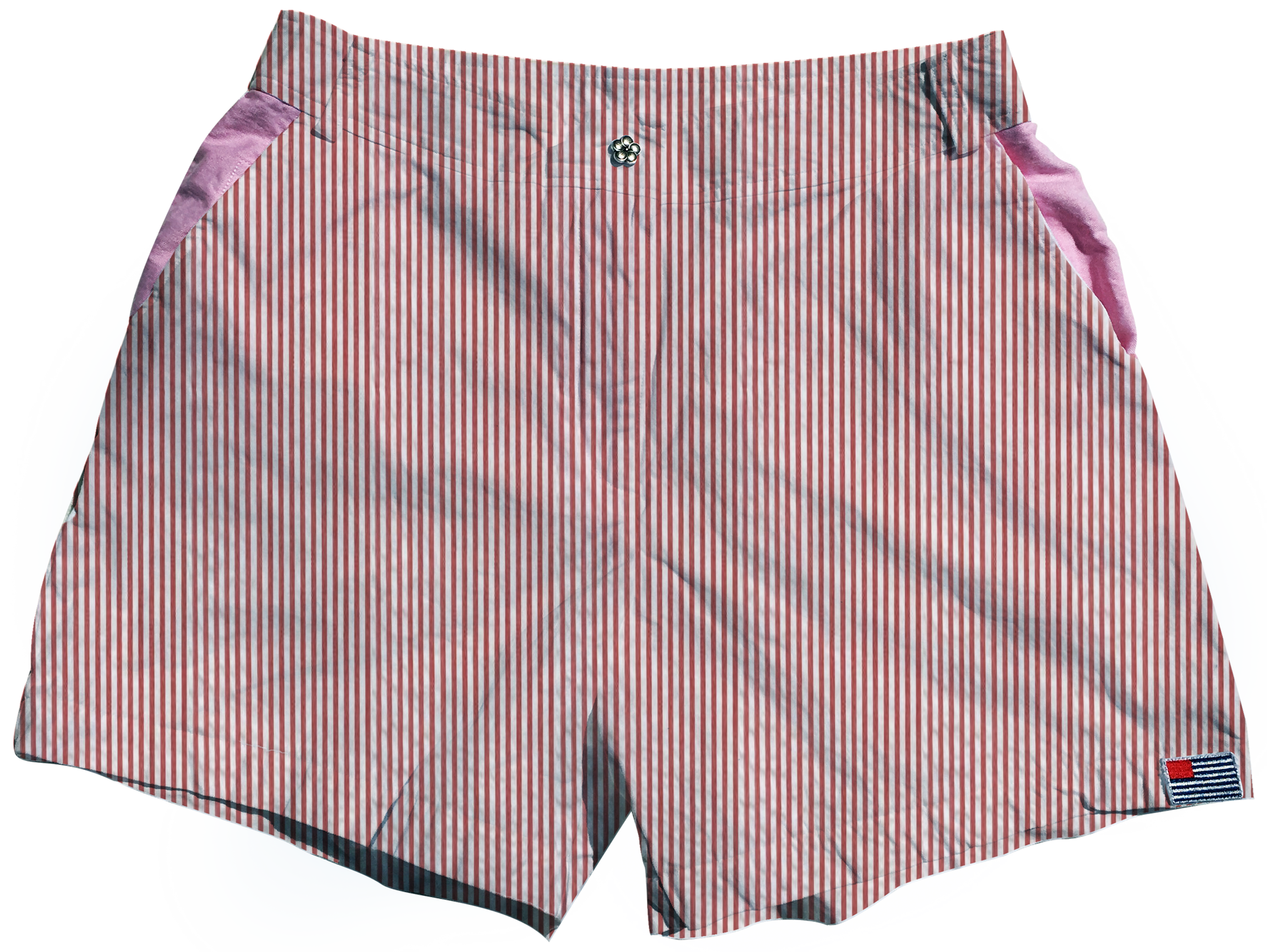 The High-Waisted Women's Seersucker: Red