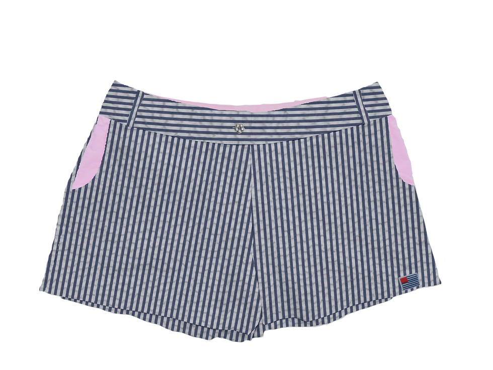 Solid Navy Seersucker