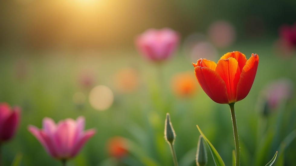 Close-up view of a garden with vibrant flowers symbolizing growth and potential