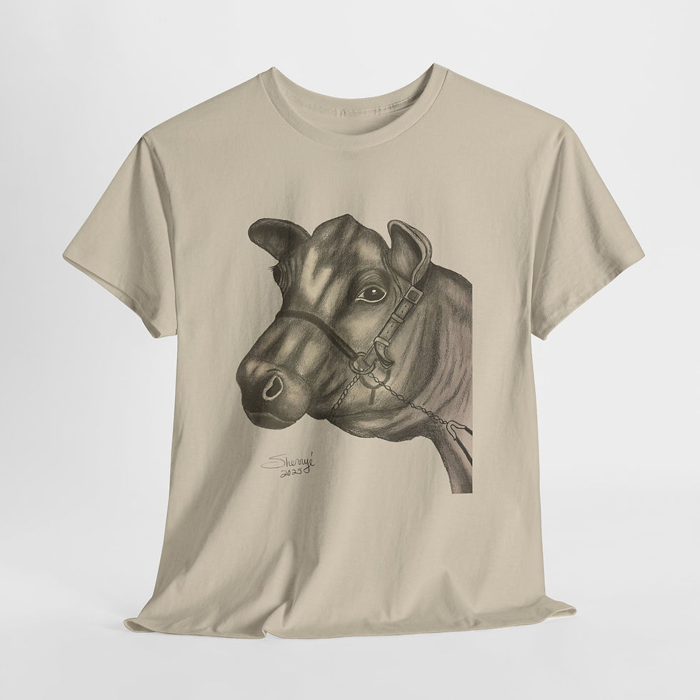 Thumbnail: Artistic Cow T-Shirt — Hand-Drawn Cow Illustration Tee