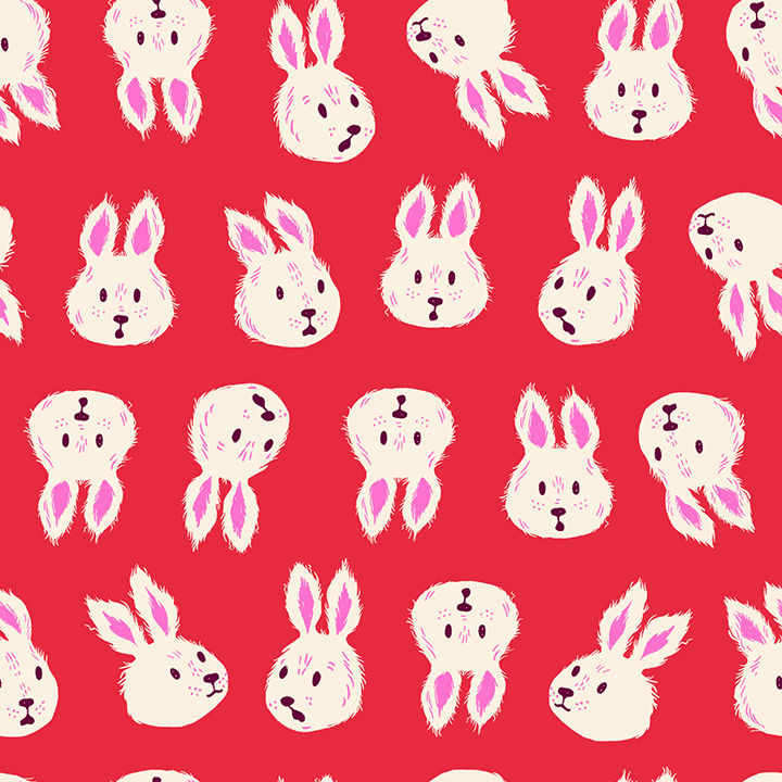 Rushing Rabbit Ruby Fabric - Hello Alice - Ruby Star Society Yard