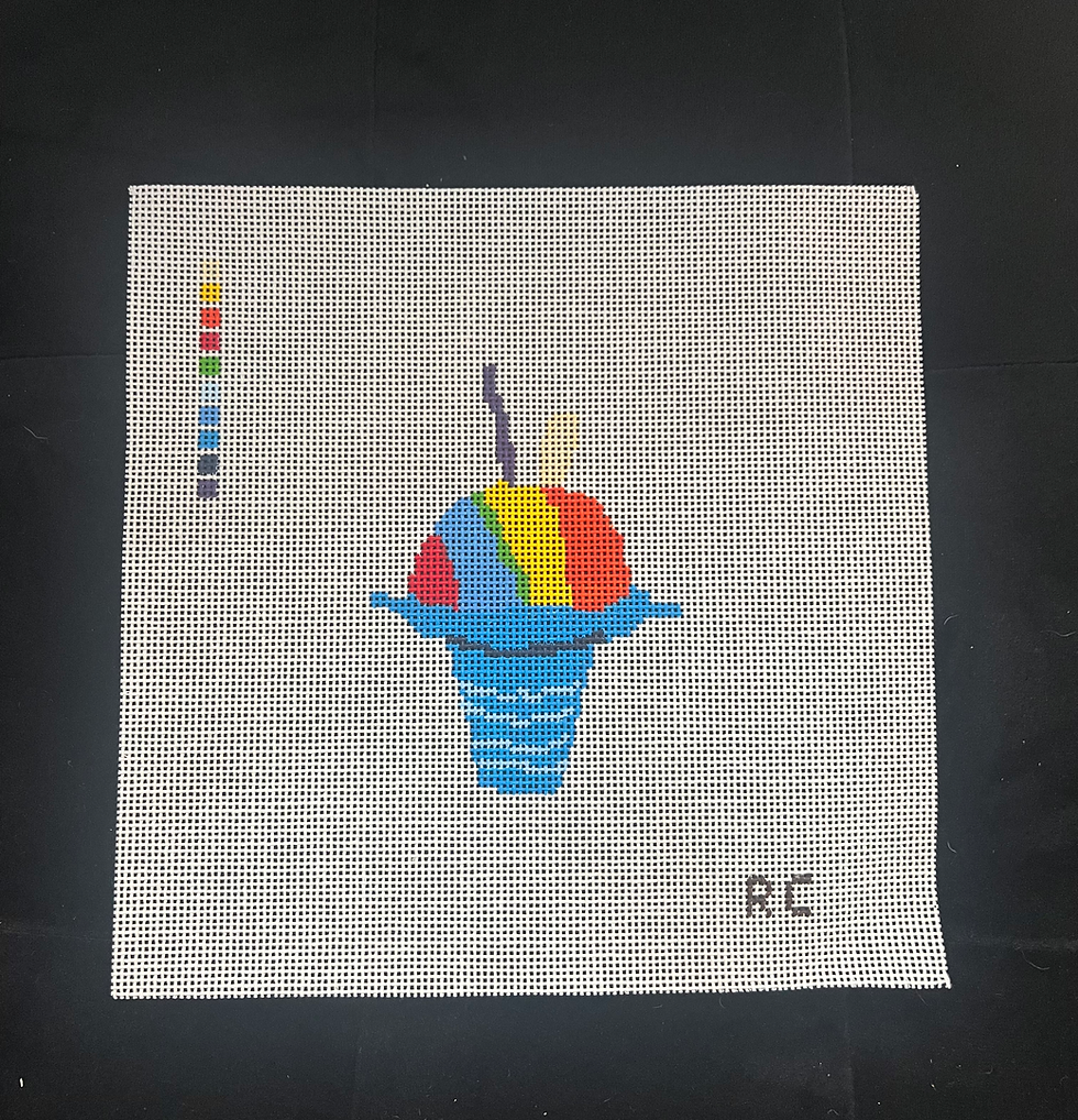 Rainbow Shave Ice Needlepoint Canvas - Renni Co