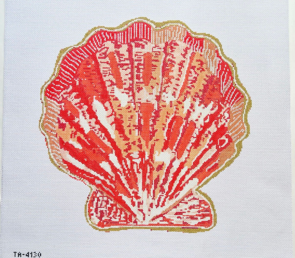 Scallop Canvas Thorn Alexander  Orange  - KCN Needlepoint