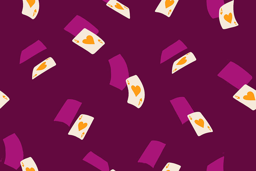 Falling Aces Purple Velvet Fabric - Hello Alice - Ruby Star Society Yard