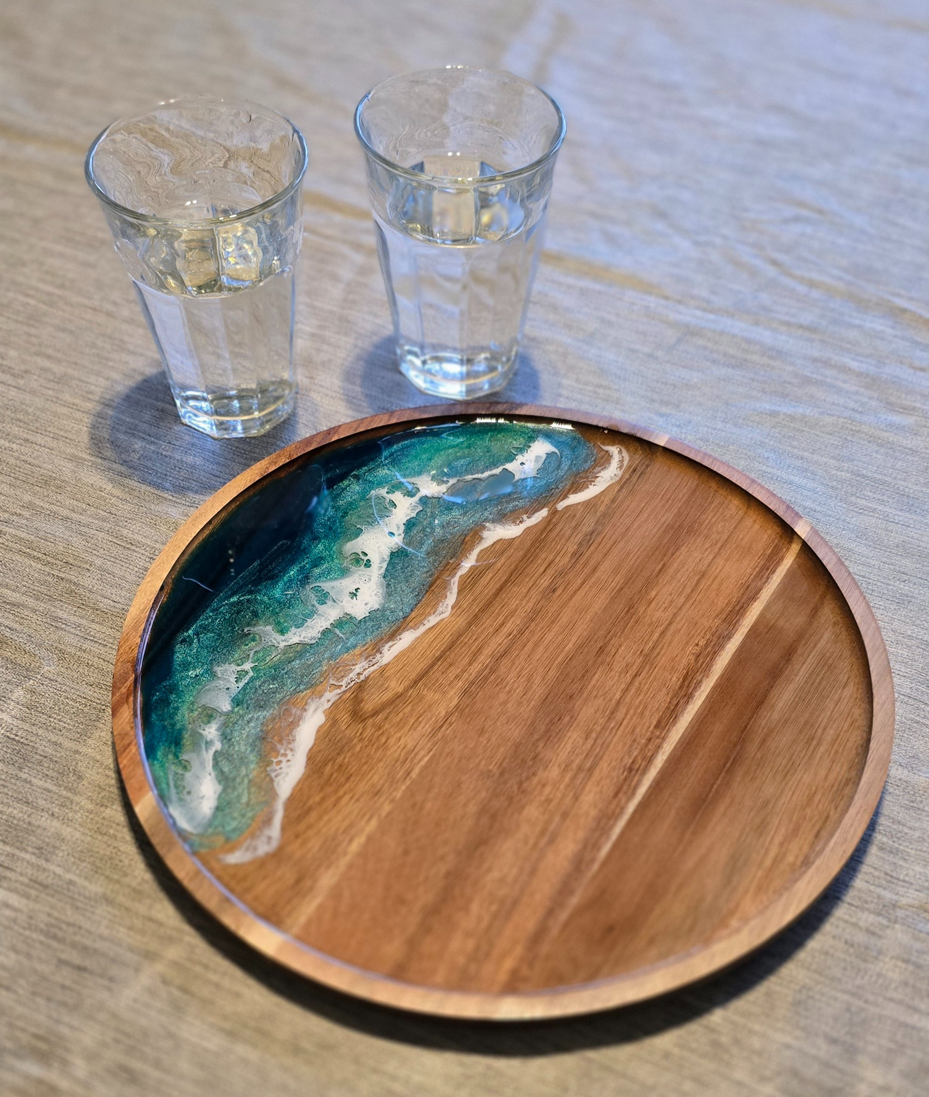 Made on Order- Wooden Serving Tray with Ocean design