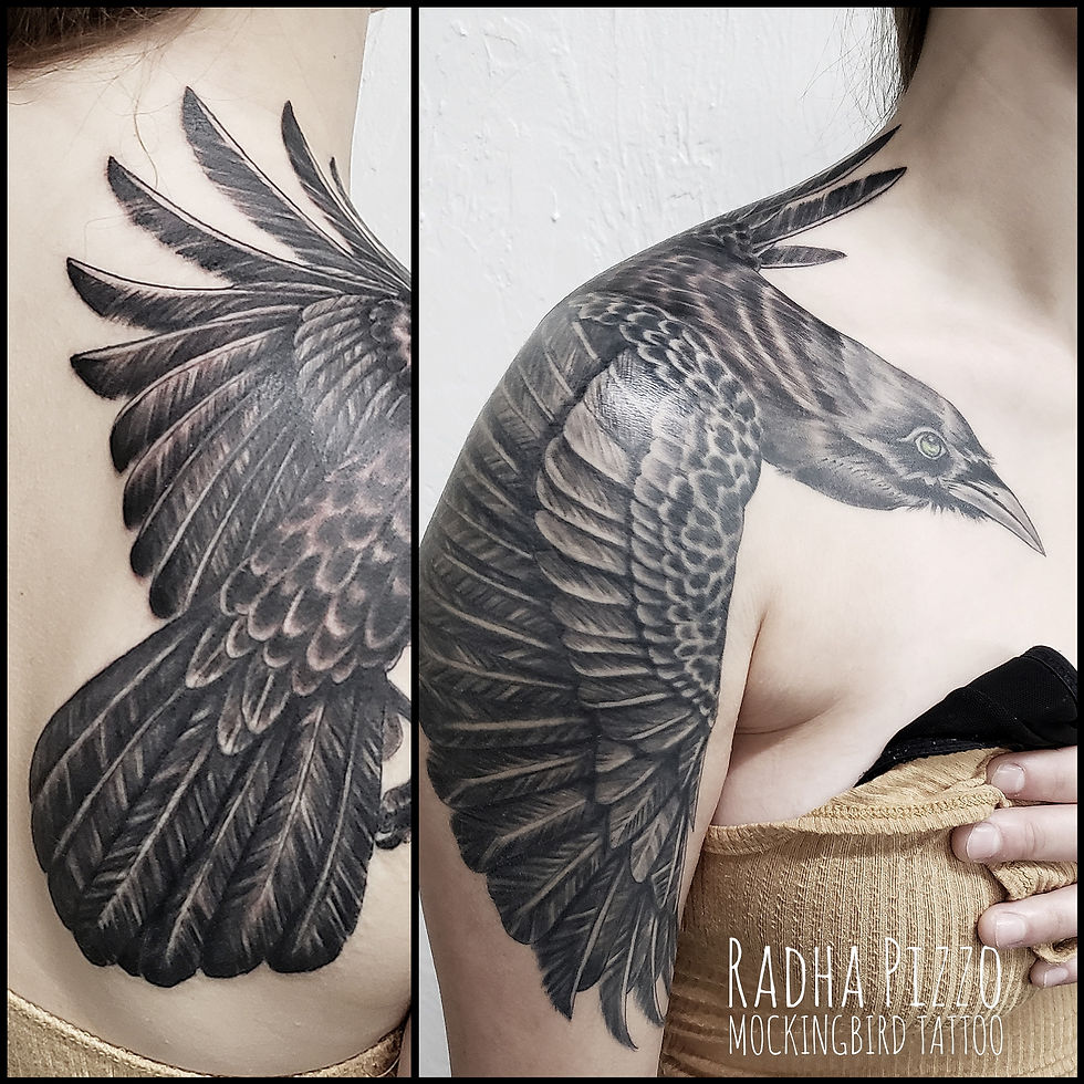 Tattoos by Radha Pizzo at Mockingbird Tattoo Company, Sarasota, FL.