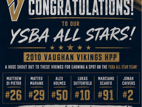 Six Vikings Earn Spots on the YSBA All-Star Team