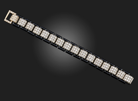Onyx Black and Silver Bracelet