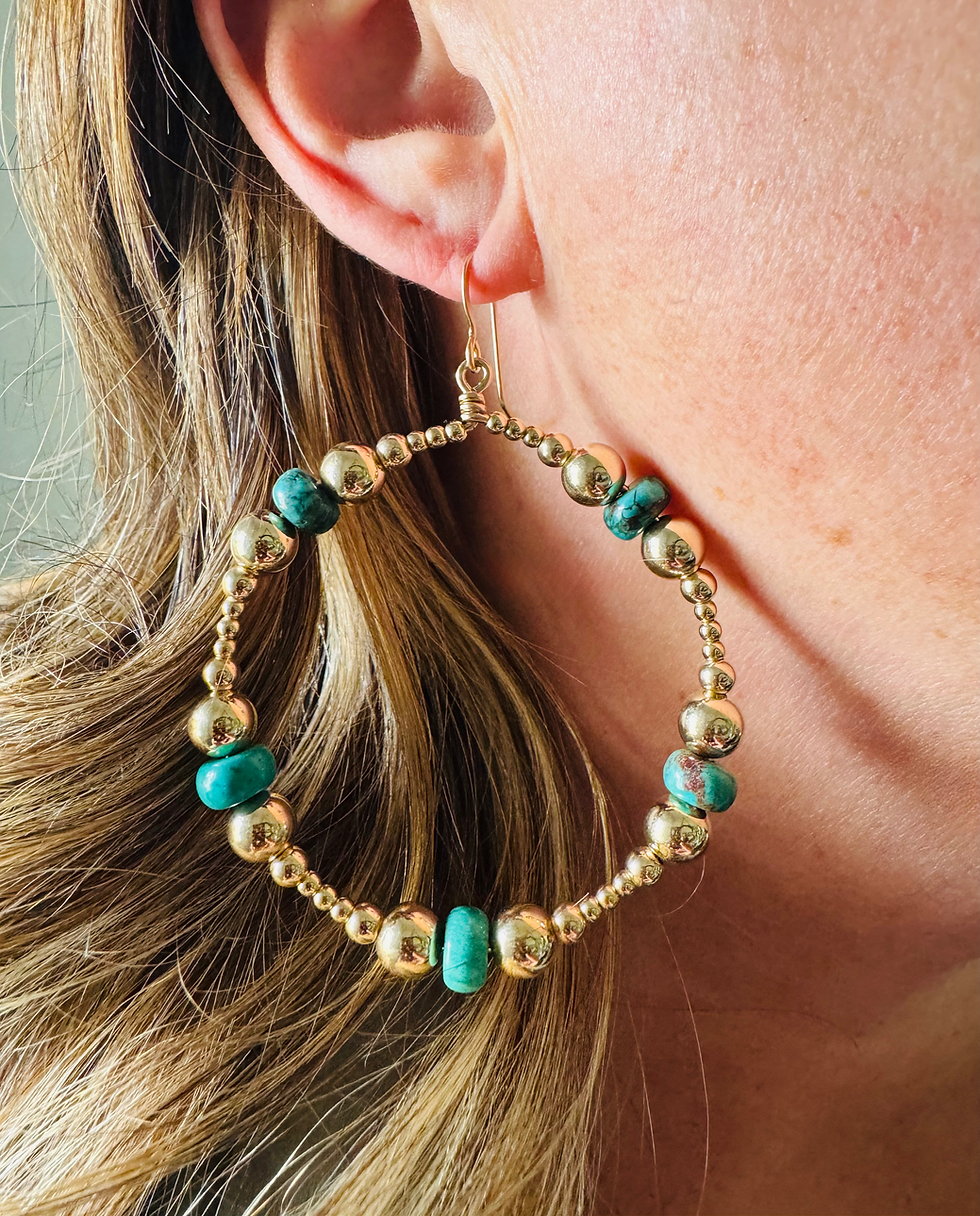 Thumbnail: Turquoise Bubble hoops