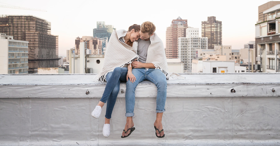 Couple in Rooftop Cuddling