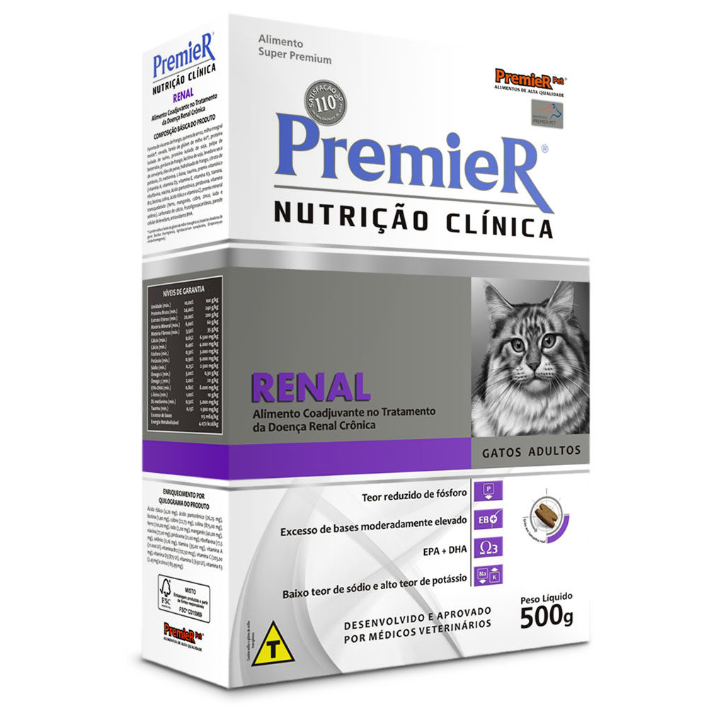 Premier Renal Ração Nutrição Clínica para Gatos Adultos - 1,5 kg