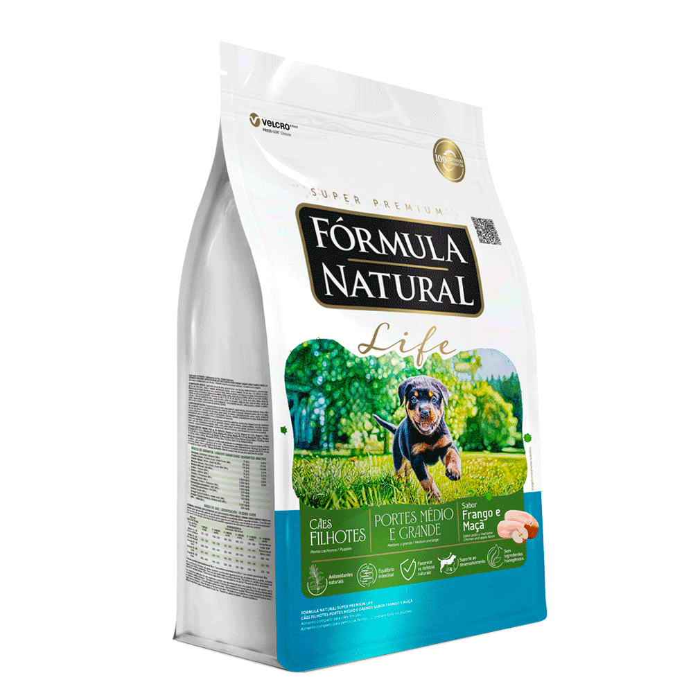 Ração Fórmula Natural Life Cães Filhotes Médio e Grande. A partir de: