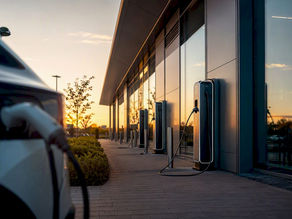 Commercial EV charging site with multiple chargers