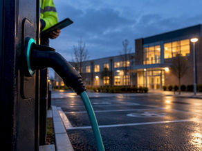 School forecourt prepared for EV charging