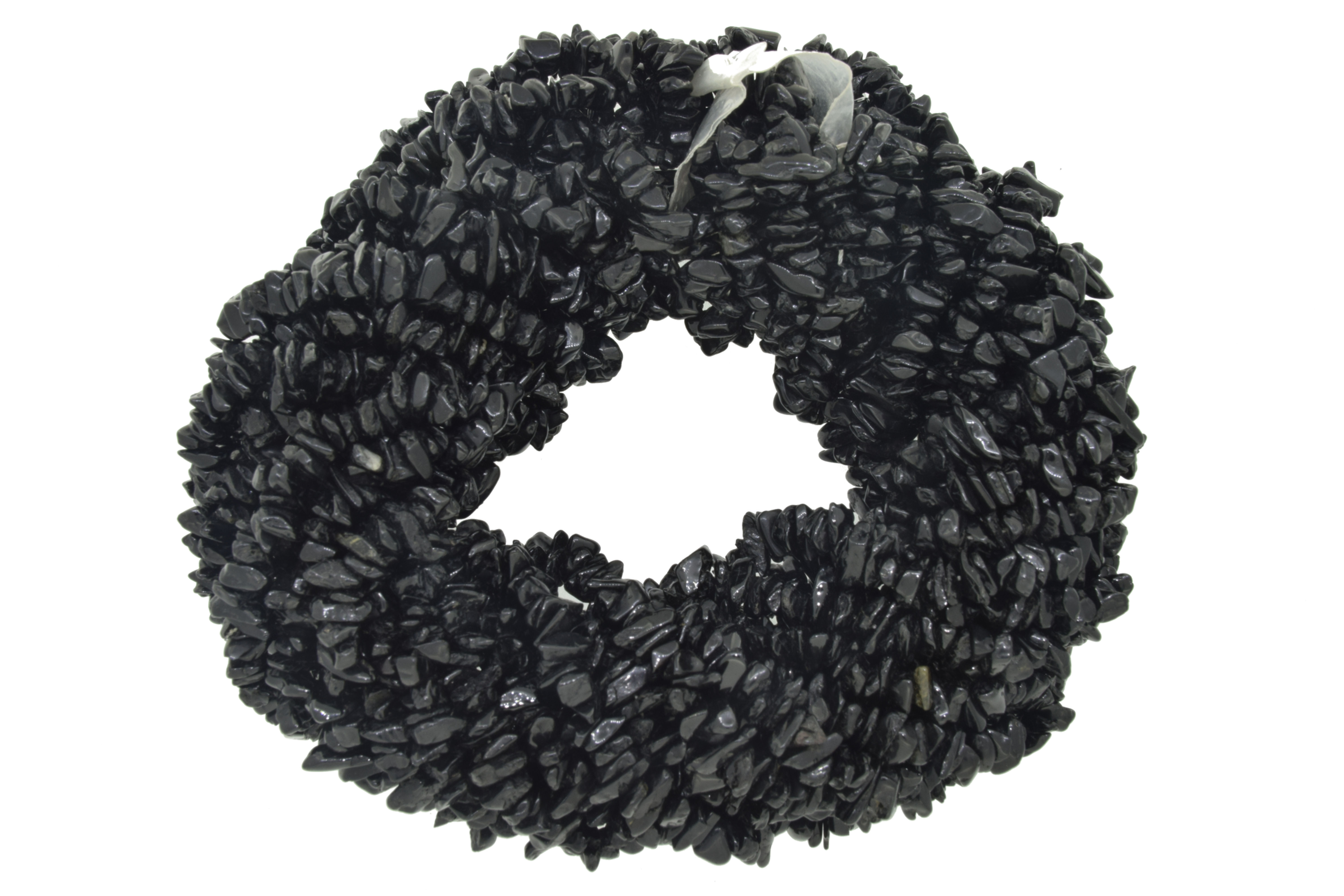 Black Onyx Natural Gemstone Chips Beads , 2 strands Each of 34" Length