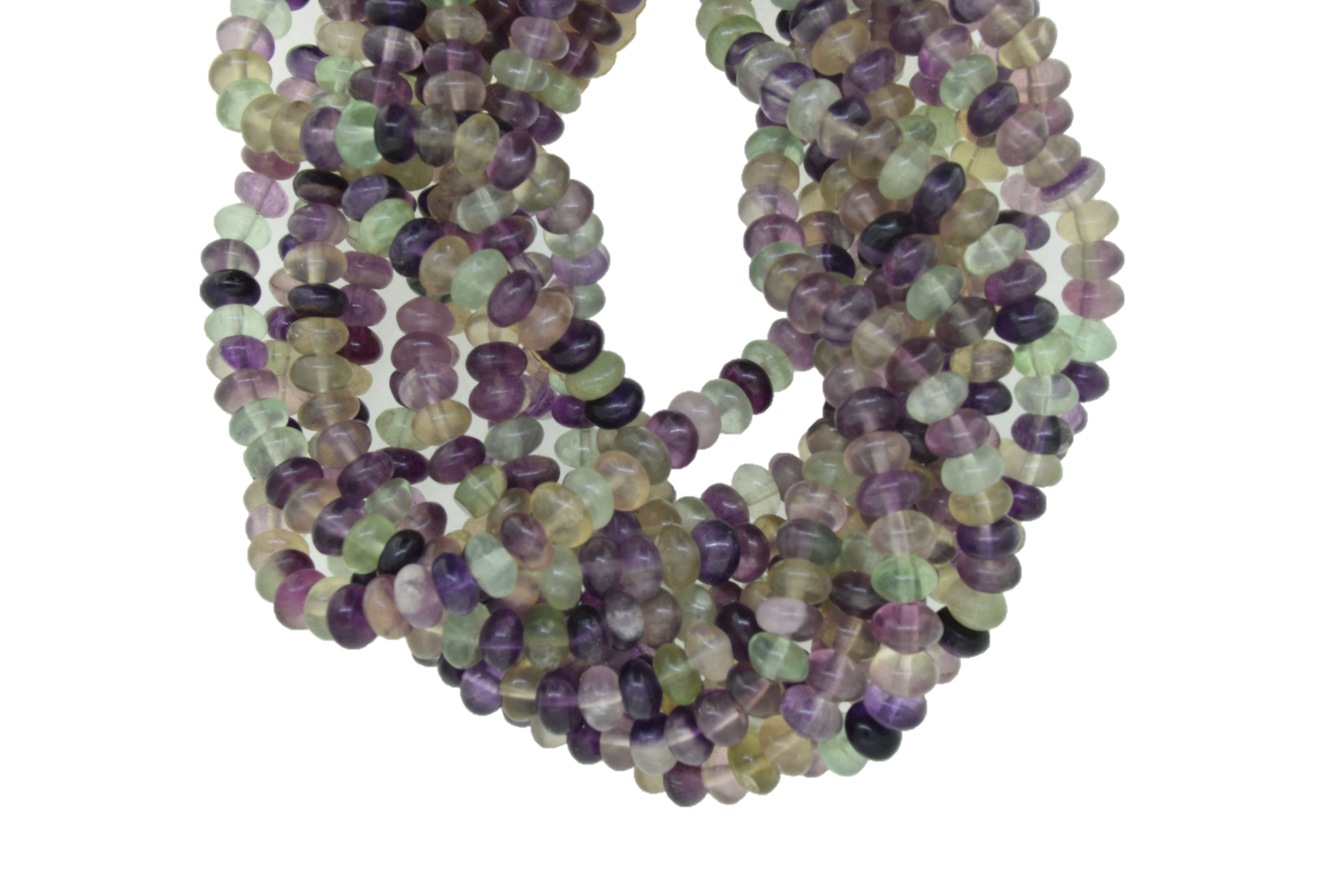 Natural Fluorite Rondelle Shape Beads 8 mm Size, 1 Strand of 16 Inches Length