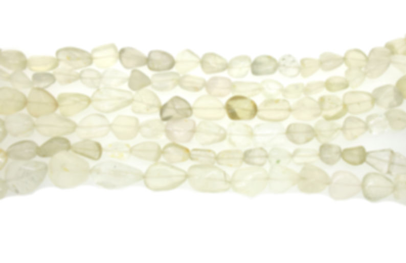 Natural White MoonStone Gemstone Plain Tumble Beads 1 Strand of 16" Length