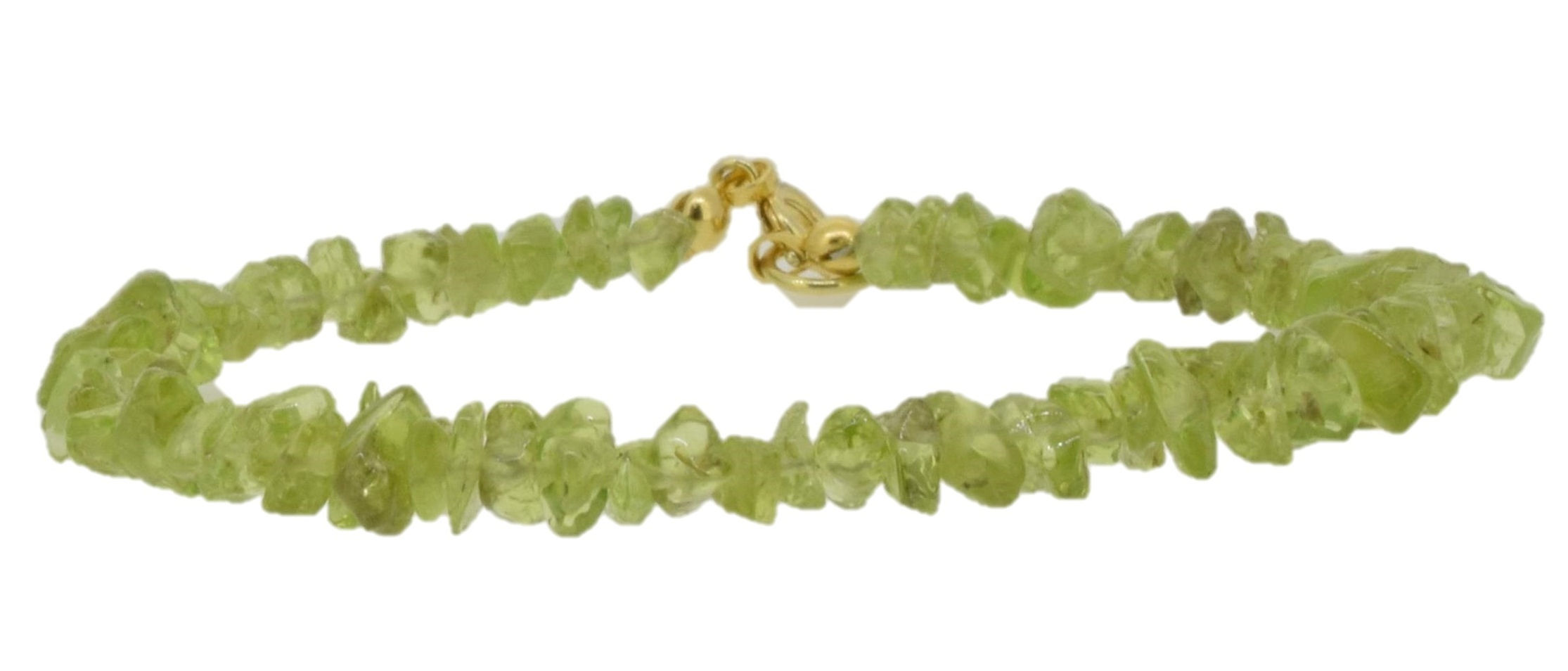 Peridot Beads Bracelet Natural Stone Gemstone Chips,Diameter 9"