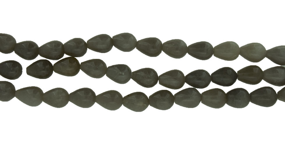 Μικρογραφία: Gray Jade (Dark) Plain Drops Shape Beads,12x16mm Size,1 Strand Each 16" Length