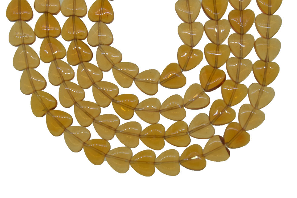 Thumbnail: Citrine Quartz Plain Heart Shape  Beads 11x11mm Size,1 Strand Each Of 13" Length