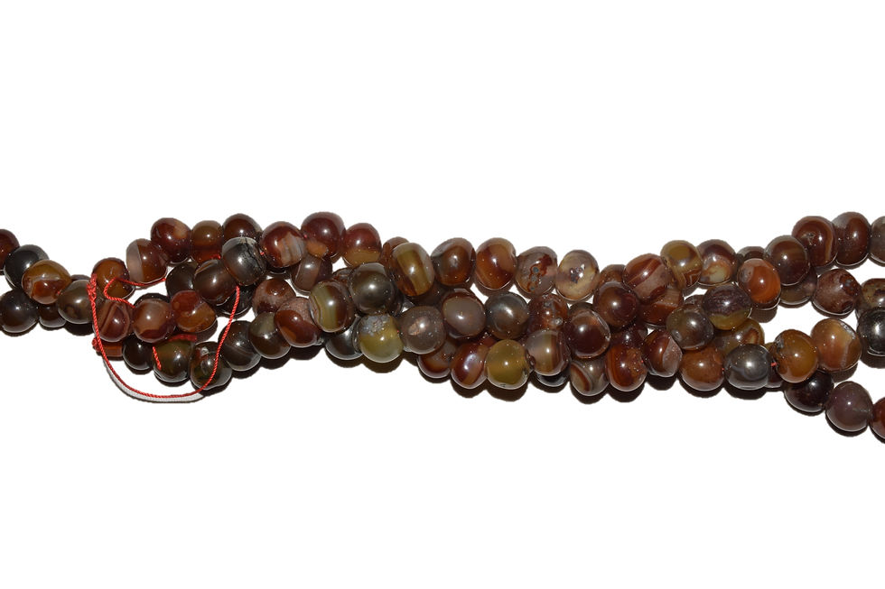 Μικρογραφία: Agate Plain Tumble Beads,13 To 16mm Size, 1 Strand 47" To 53" Length (108 Beads)