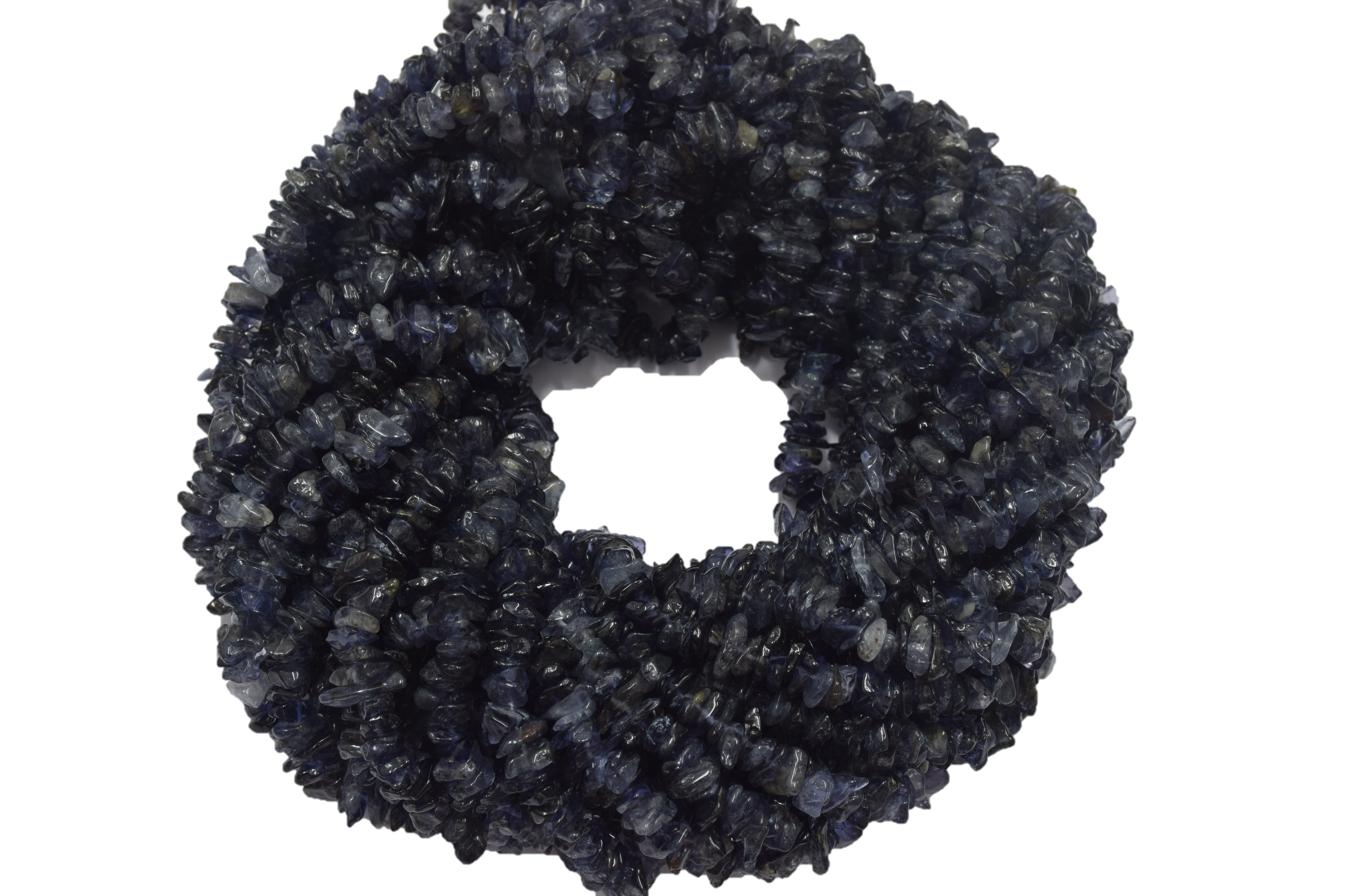 Iolite Beads Natural Gemstone Chips Beads , 2 strands Each of 34" Length