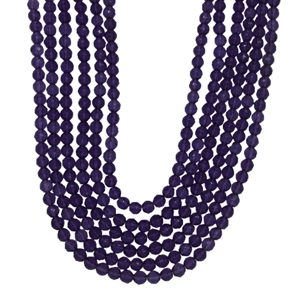 Μικρογραφία: Amethyst Faceted Round Shape Beads ,6mm Size, 1 Strand Each Of 14" Length