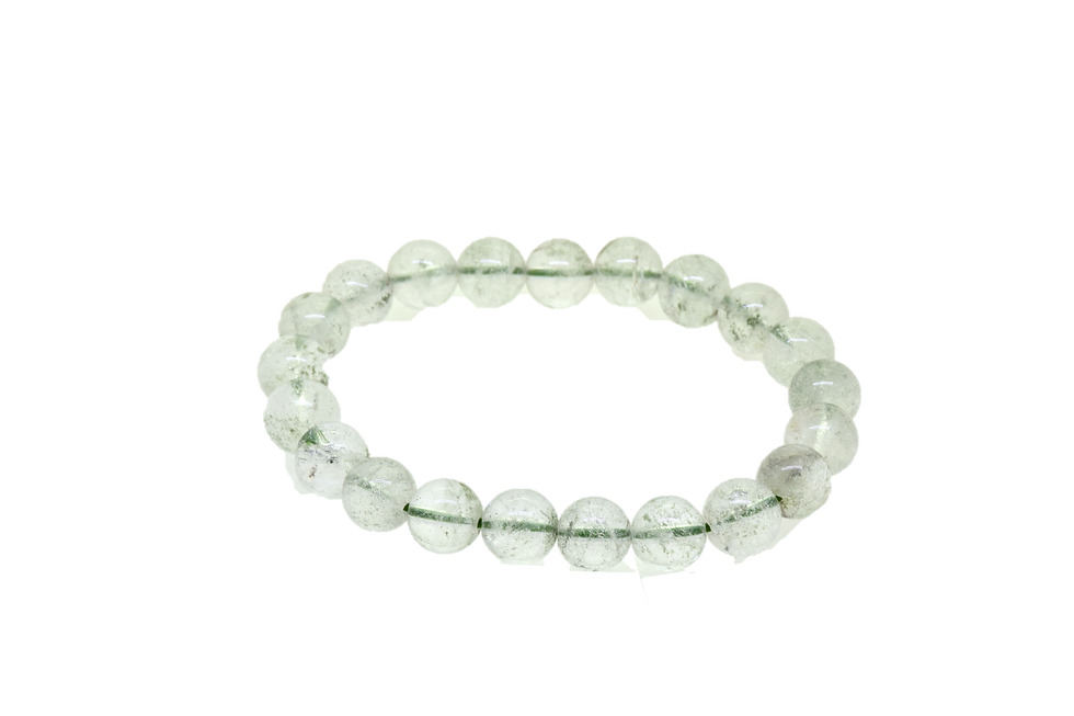 Miniature : Green Phanthom Plain Round Beads Bracelet ,Green Phanthom Beads 14mm Size