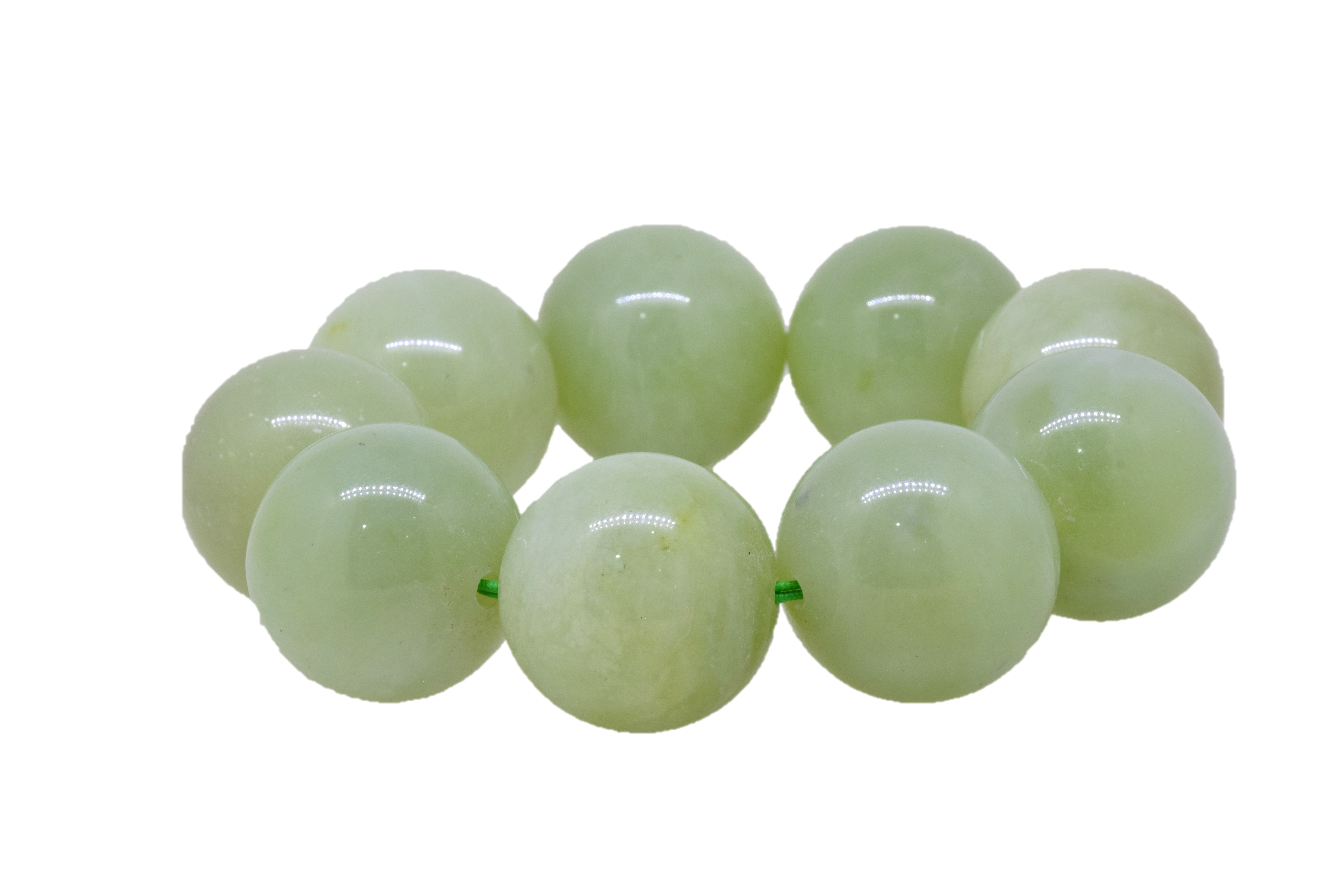 Green Jade Plain Round Beads 24mm Size Bracelet