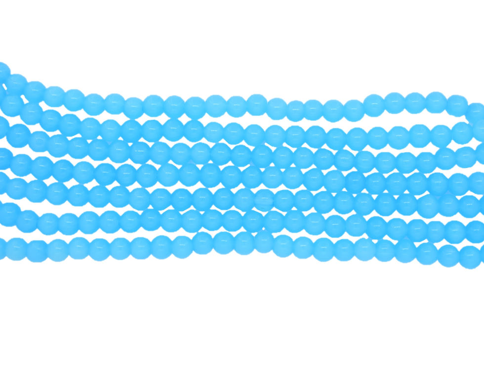 Μικρογραφία: Ocean Blue Quartz Plain Round Shape Beads , 8mm Size, 1 Strand Of 16" Length