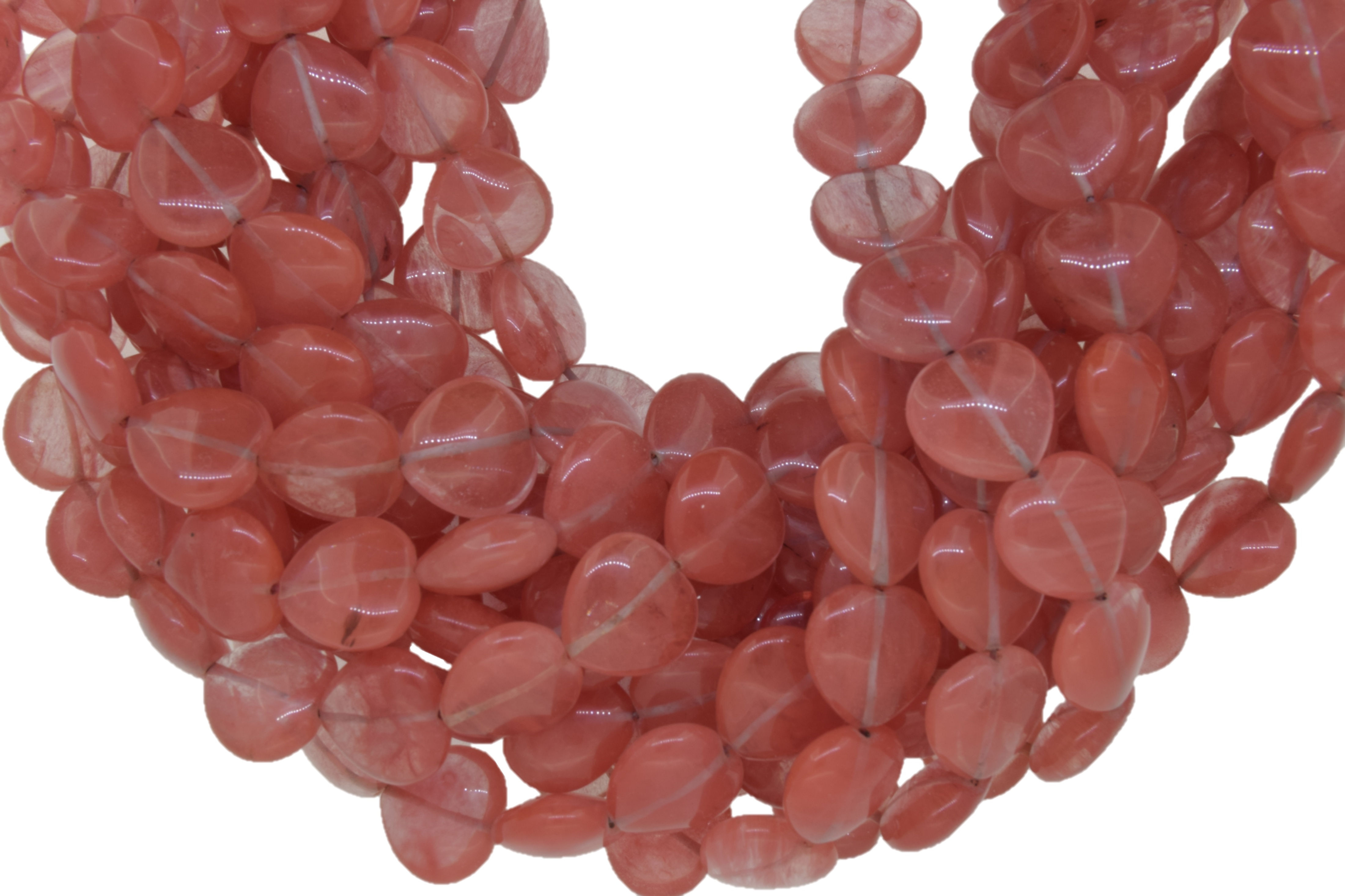 Cherry Quartz Plain Heart Shape Beads 18x18mm Size, 1 Strand Each of 16" Length