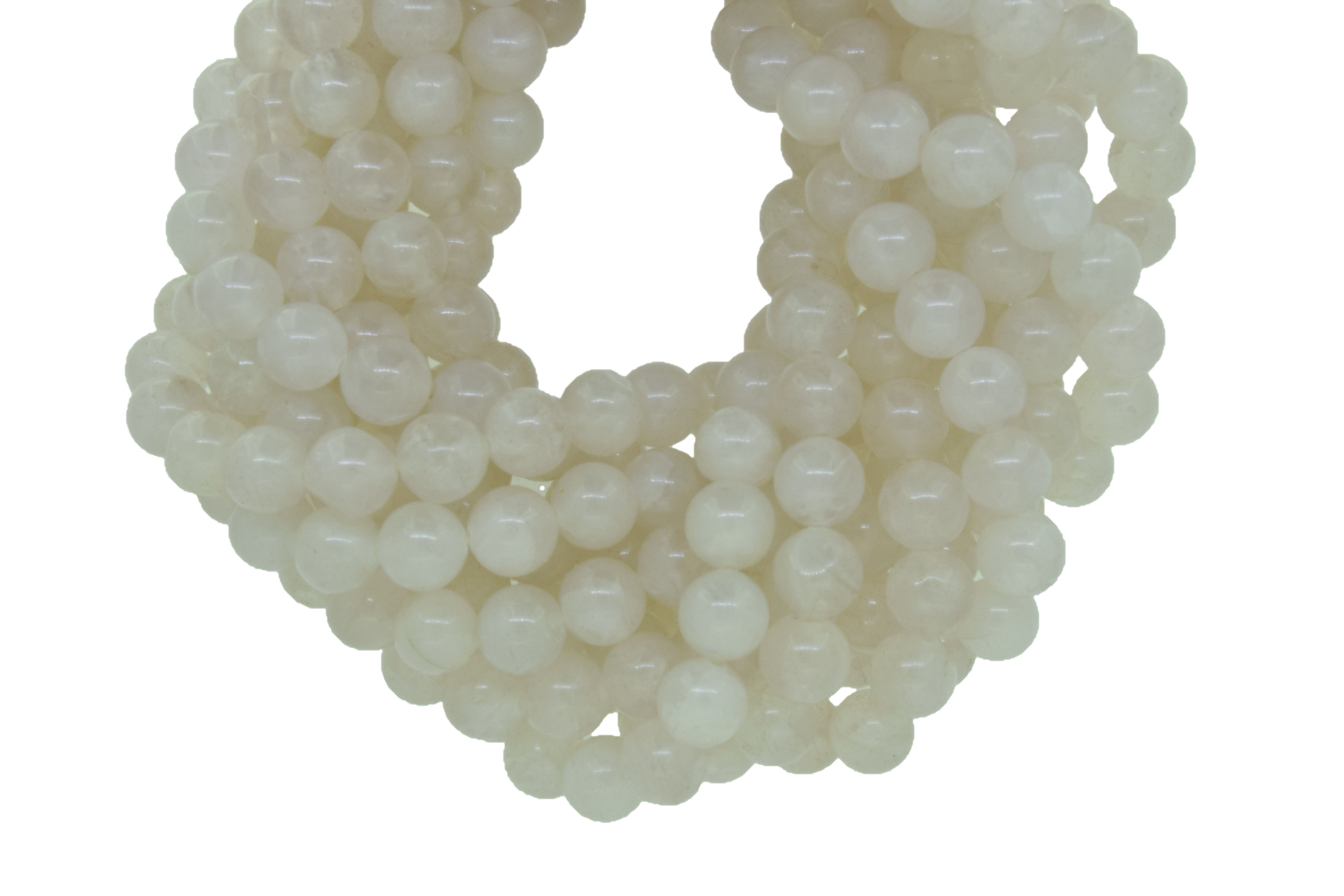 White Jade Plain Round Shape Beads 10mm Size, 1 Strand Each Of 16 " Length