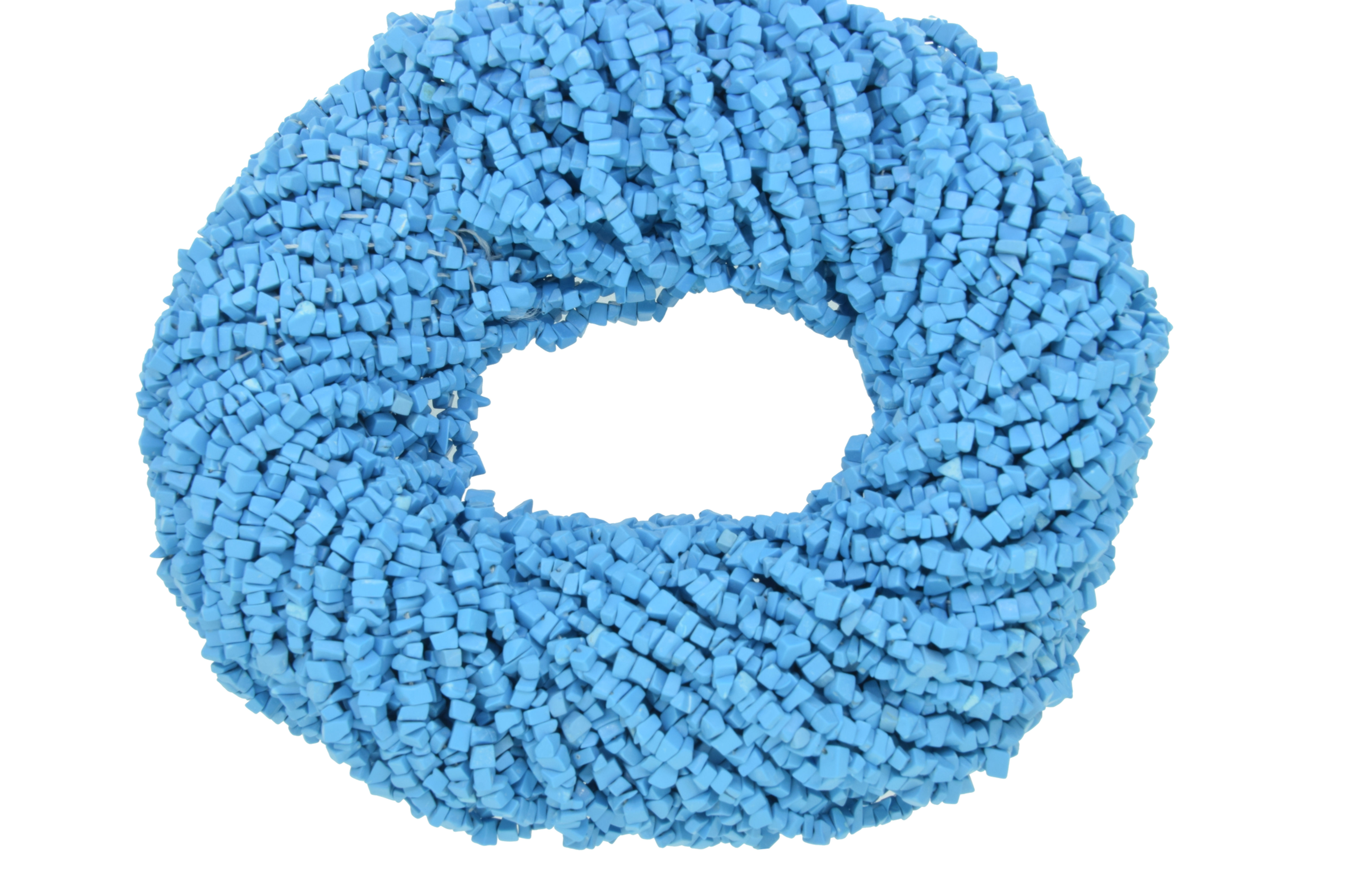 Man-made Turquoise Gemstone Chips Beads , 2 strands Each of 34" Length